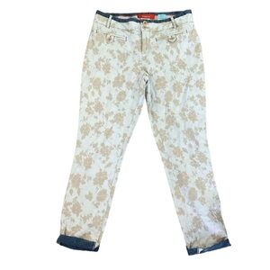 Anthropologie Cartonnier the Charlie Trouser Size 6 Linen Blend Floral